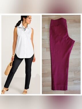 NEW SOFT SURROUNDINGS STRAIGHT LEG PANTS SUPERLA STRETCH PULL ON XL 18 PETITE